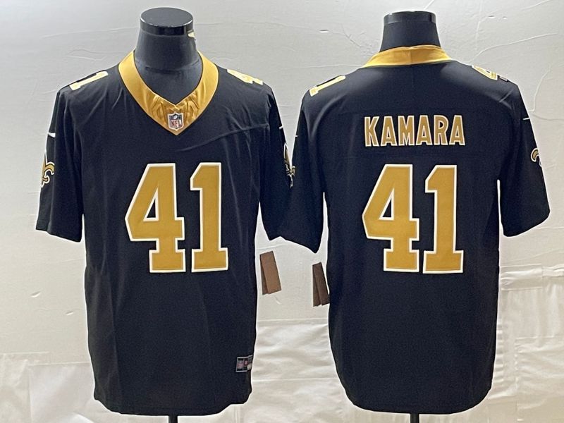 Men New Orleans Saints 41 Kamara Black Nike 2023 Vapor Untouchable Limited Player NFL Jersey style1